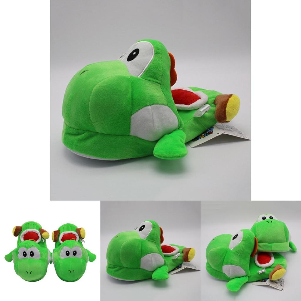 Kvalitní zelené plyšové pantofle pro dospělé Nintendo Super Mario Brothers Yoshi