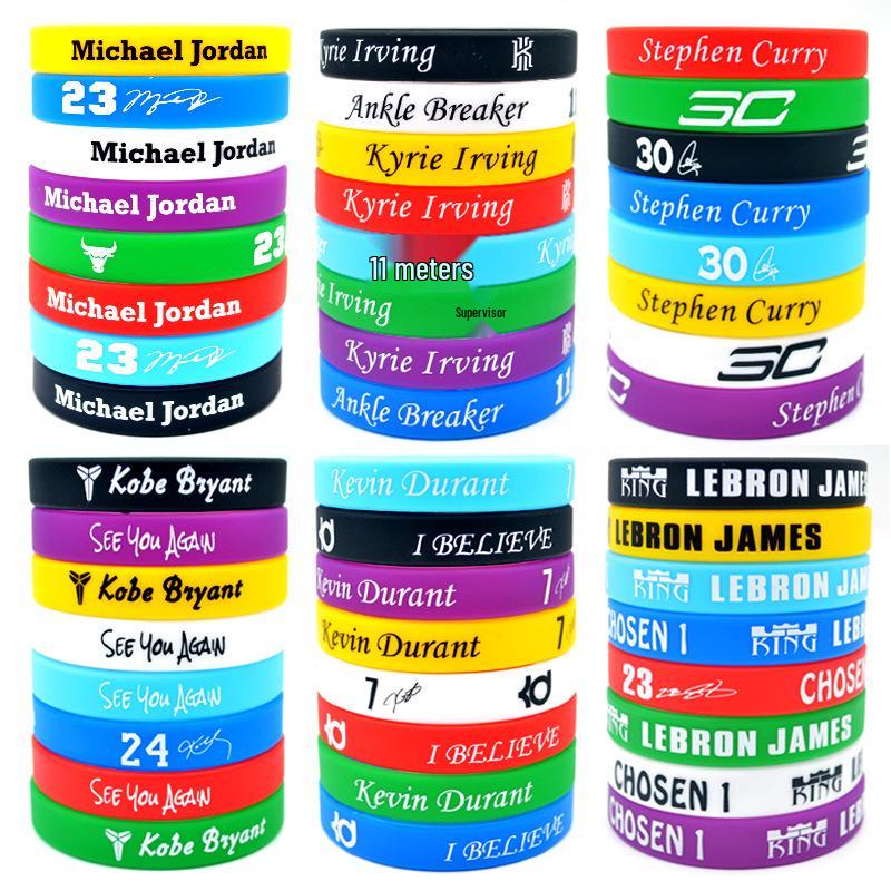 Braccialetti in Silicone da Stella NBA: Kobe, LeBron, Curry, Irving, Durant - Braccialetti per Fan di Basket e Calcio