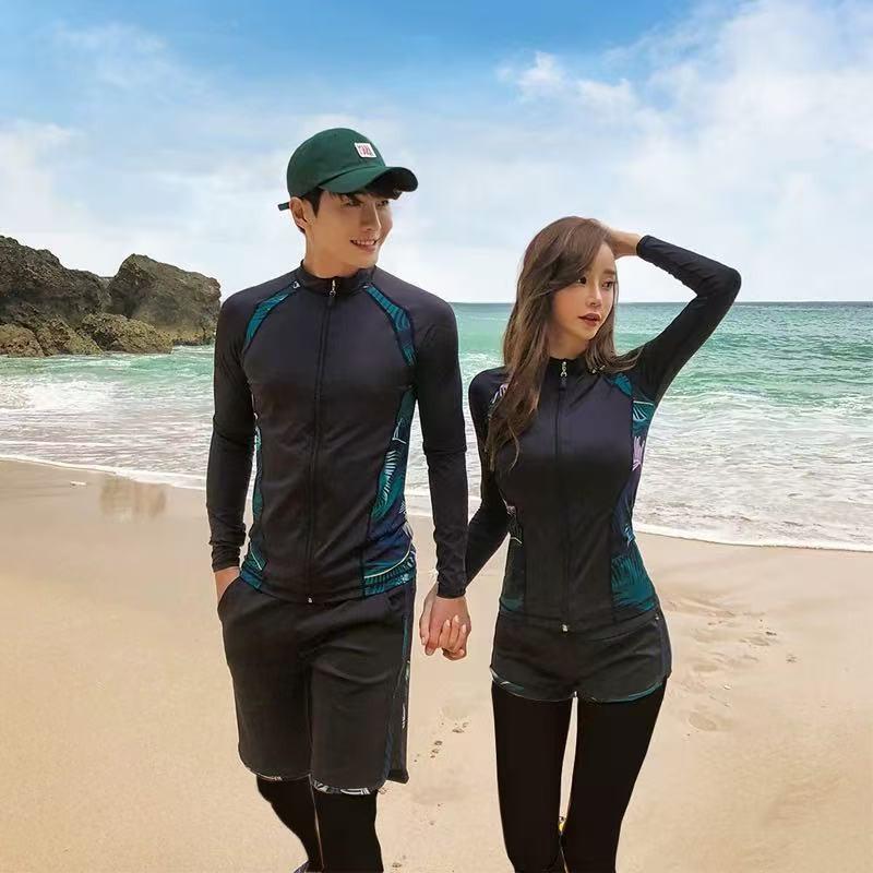 Mens UV Protection Rash Guard Set Long Sleeve Pants Quick Dry Swimwear Snorkeling Surfing Diving
