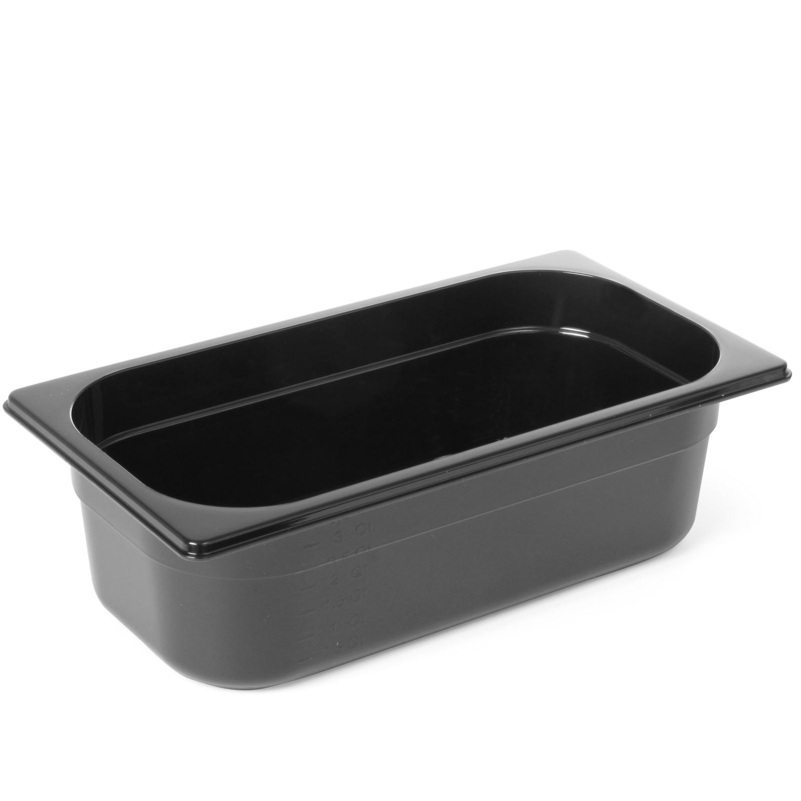 Schwarzer Polycarbonat-Behälter GN 1/4 Höhe 65 mm Hendi 862636