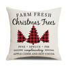 Red Plaid Christmas Linen Pillow Cover New Home Sofa Cushion Cover Cushion Cover
