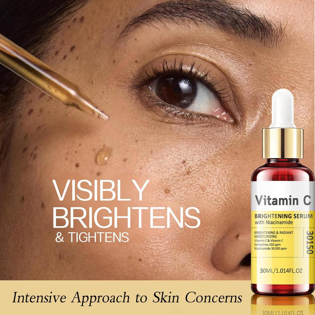 Vitamin C Brightening Serum-Brighten Skin & Oil Control-Improves The Look Of Dark Spots-Supports Skin's Natural Collagen Production-30ml