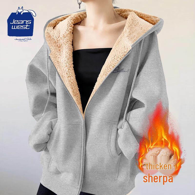 

JEANSWEST CLUB Women s Fleece-Lined Hooded Cardigan XL