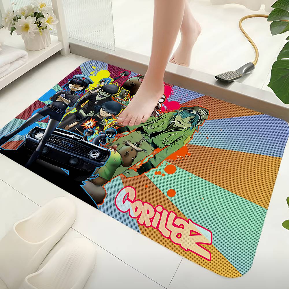 Music Cool Band G-gorillaz Room Mats Retro Multiple Choice Living Room Kitchen Rug Non-Slip Welcome Rug