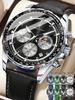 Modische Herrenuhren Hohe Qualität Leuchtend Wasserdicht Männliche Armbanduhr Leder Chronograph Datum Sport Quarz Uhr