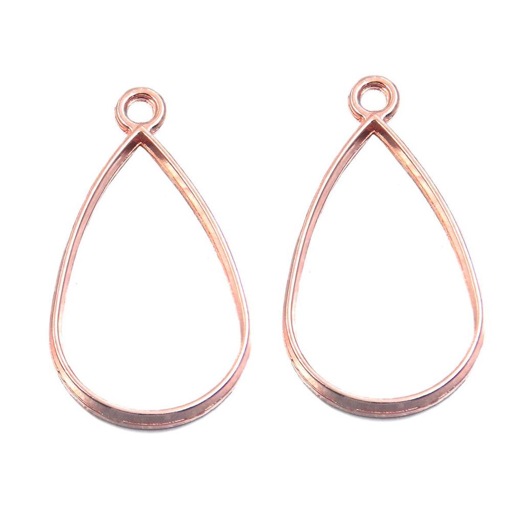 Rose Gold Geometric Heart & Moon Epoxy Keychain Pendants - 17 Designs