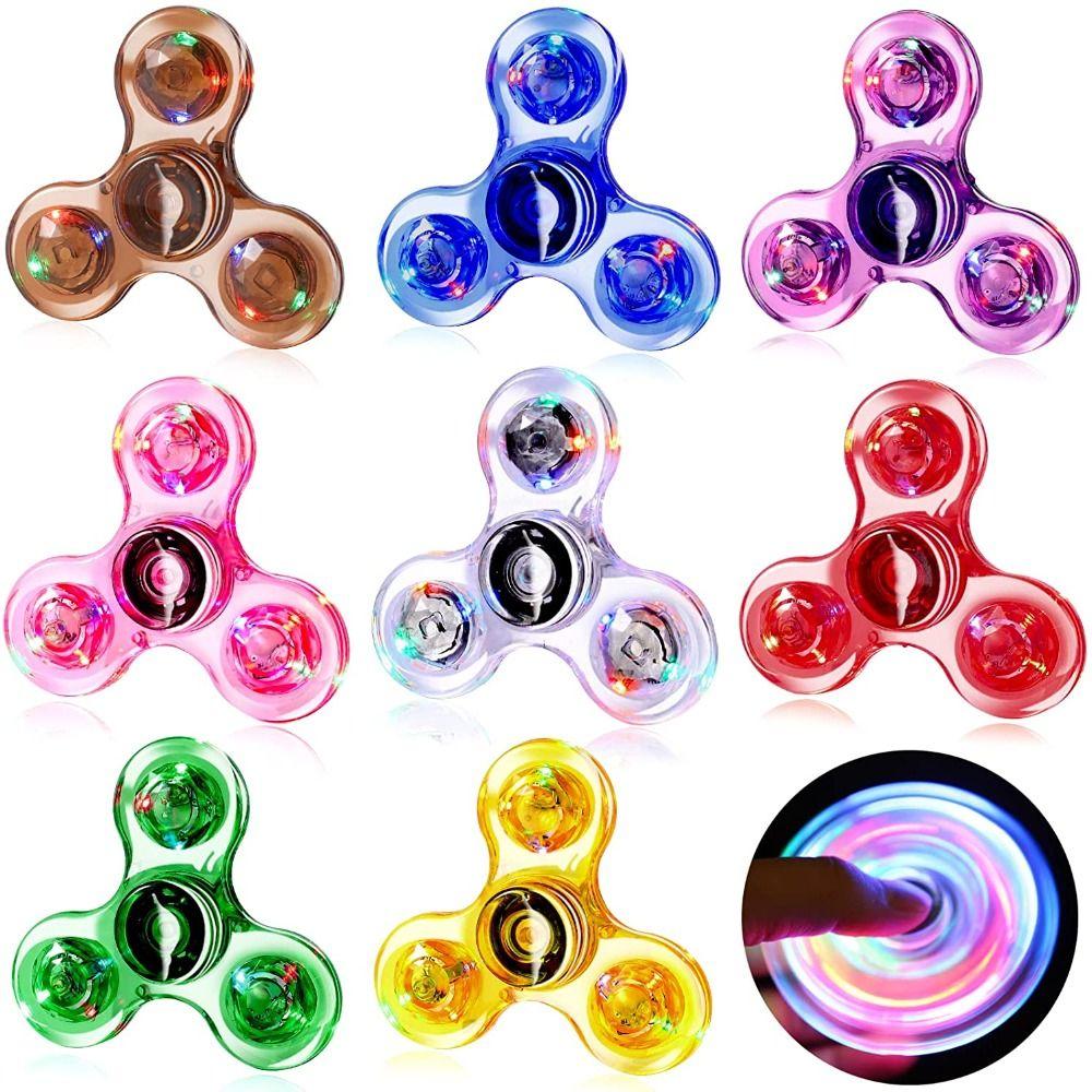 Glow In Dark Pressure Reducing Fingertip Gyroscope LED Light Finger Toy Fidget Spinner Hand Spinner