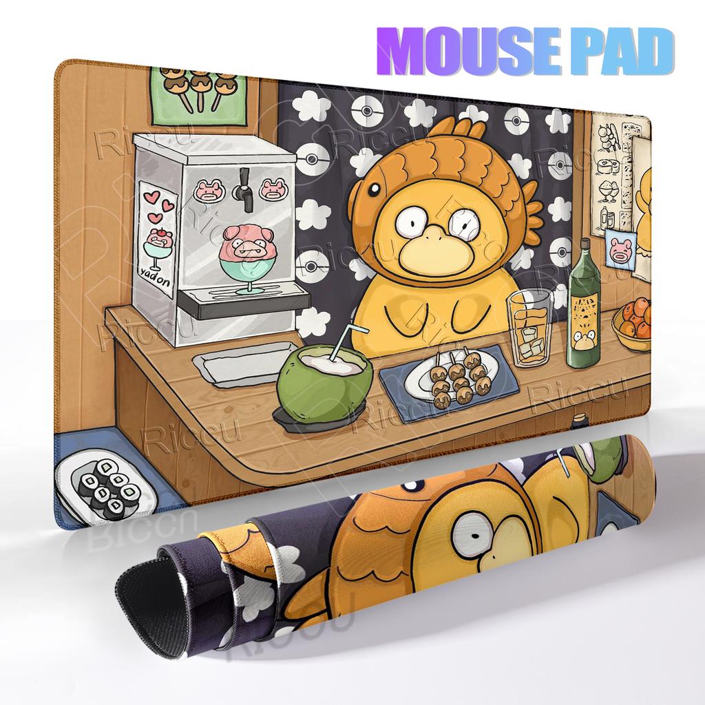Gaming Mouse Pads P-Pokemon Psyduck Extended Anime PC Computer Gamer Anti-slip Desk Mats Offices Laptop Cute Lockedge Rubber Rug