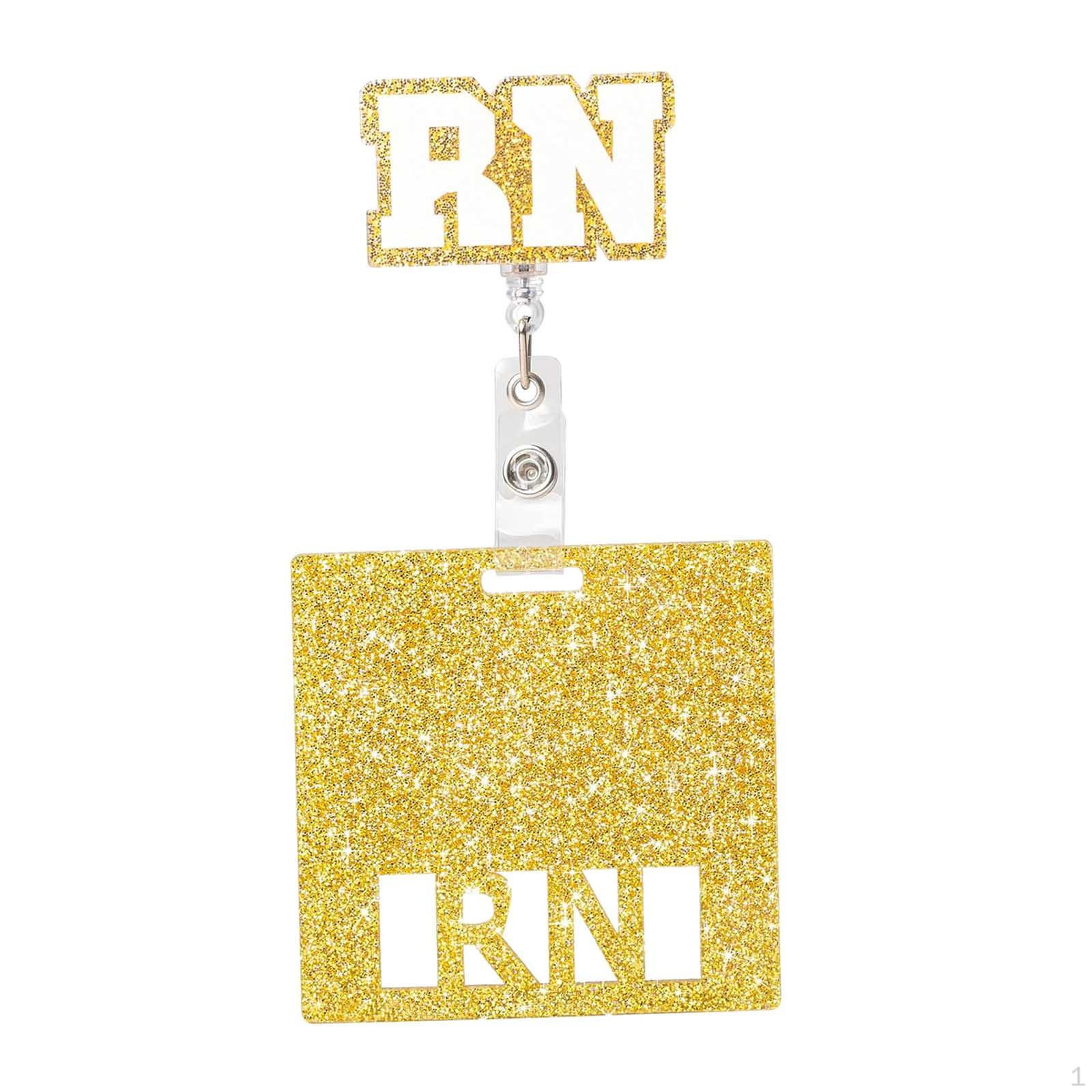 

Блестящий держатель для бейджей медсестры, аксессуары, акриловый практичный ID для женщин жёлтый