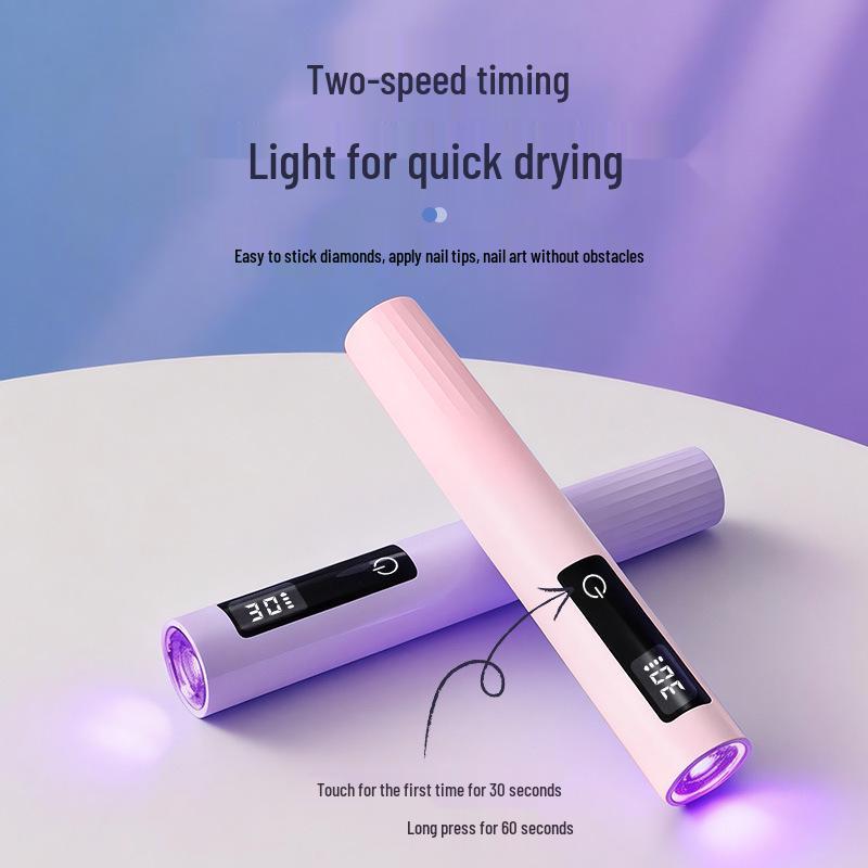 Rechargeable Mini Nail Art Lamp: Quick-Drying, Wearable Touch-Sensitive One-Word Design for Nail Tips.
