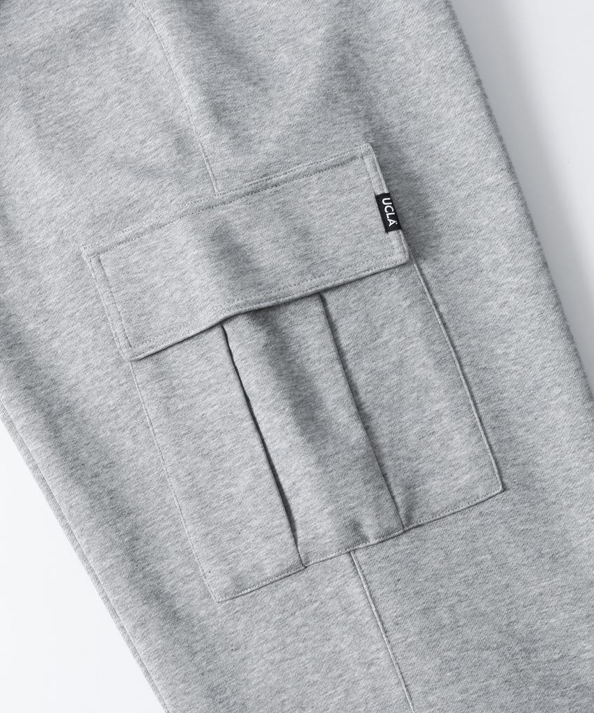 UCLA Unisex Tam Lastikli Tek Pileli Geniş Kargo Pantolon [M-Gri] (Ub6Lp92)