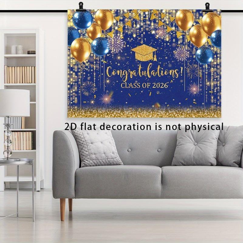1 piece set of 2026 graduation background fabric suitable for graduation season - elegant 2D flat banner with 2026 text