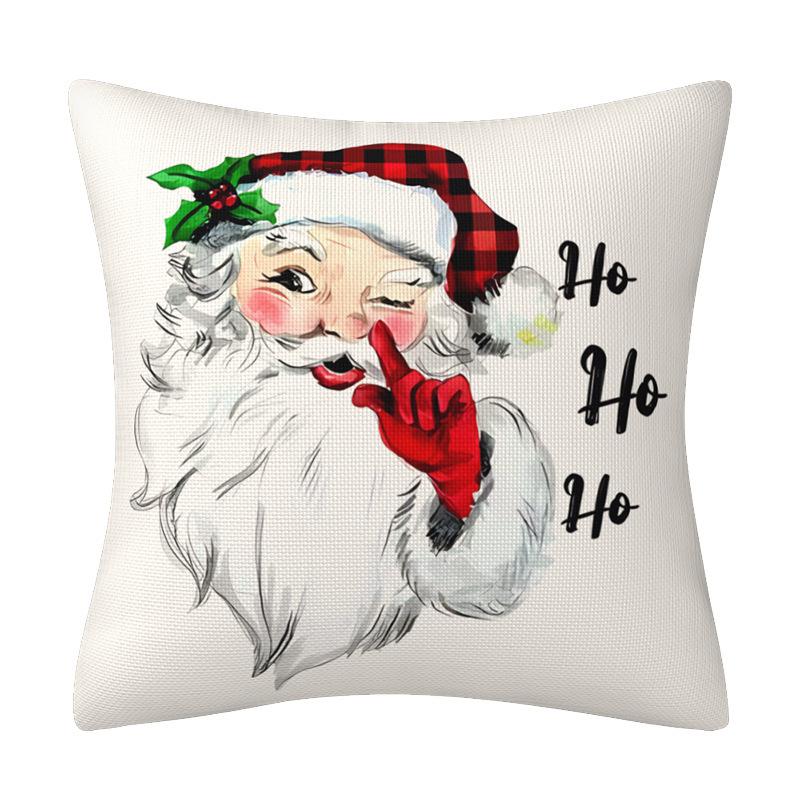 Black And Red Buffalo Plaid Christmas Pillow Cover Linen Home Ornament Pillow Cushion Cover Combination Premium
