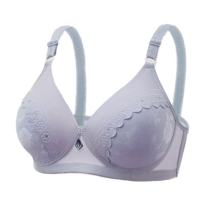 

Женский большой размер удобный кружевной жаккардовый бюстгальтер без стальных колец тонкое дышащее нижнее белье 42/95 светло-фиолетовый