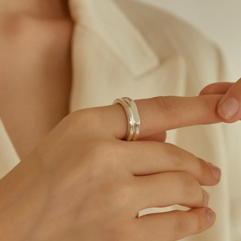 LUNNE Silver Round Flat Ring #LSR04