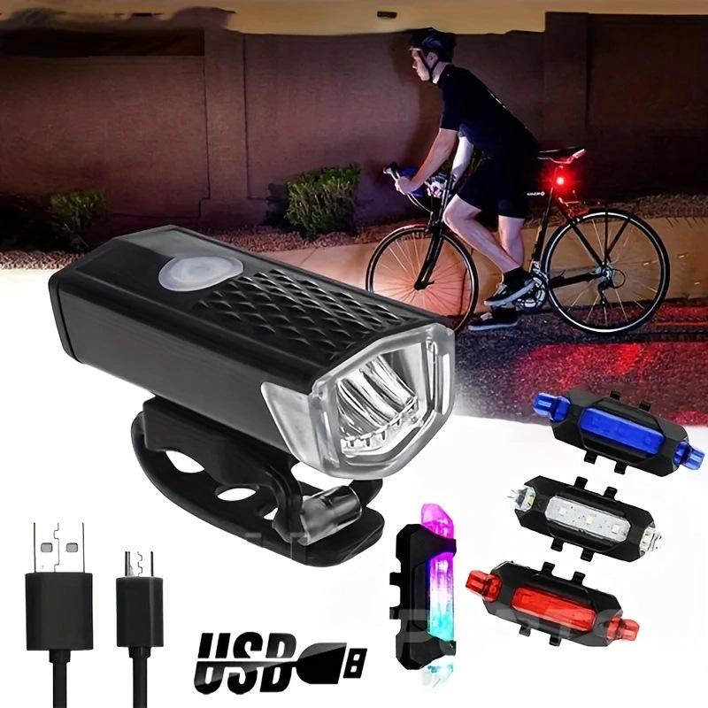 USB Rechargeable LED Bike Headlight - High Brightness for Night Riding