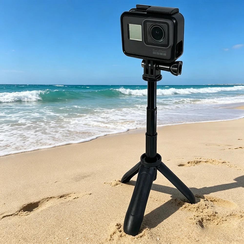 Adjustable Extendable Selfie Stick Vlog Tripod Stand Portable Camera Mount Parts For GoPro Hero9-13 DJI Osmo Action3-5 Pro Insta360 X4 Action Camera