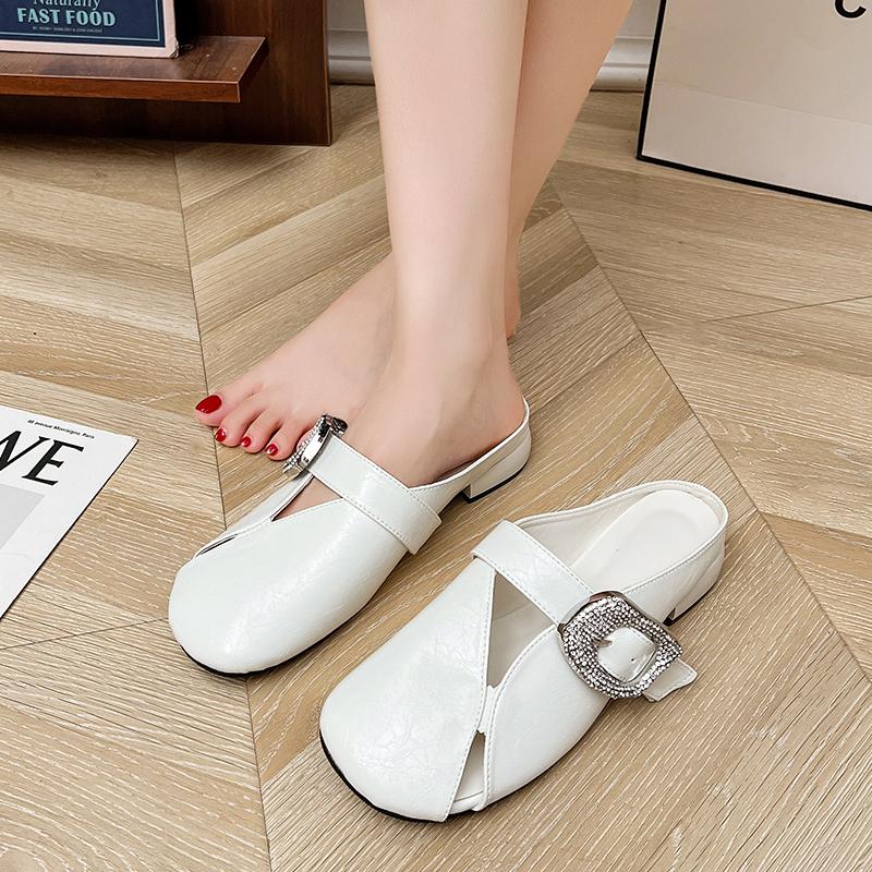 Fashion Mules Shoes Women's Flats Slippers Cystal Casual Sandals 2025 Designer New Summer Woman Flip Flops Fashion Slides Cozy Zapatos