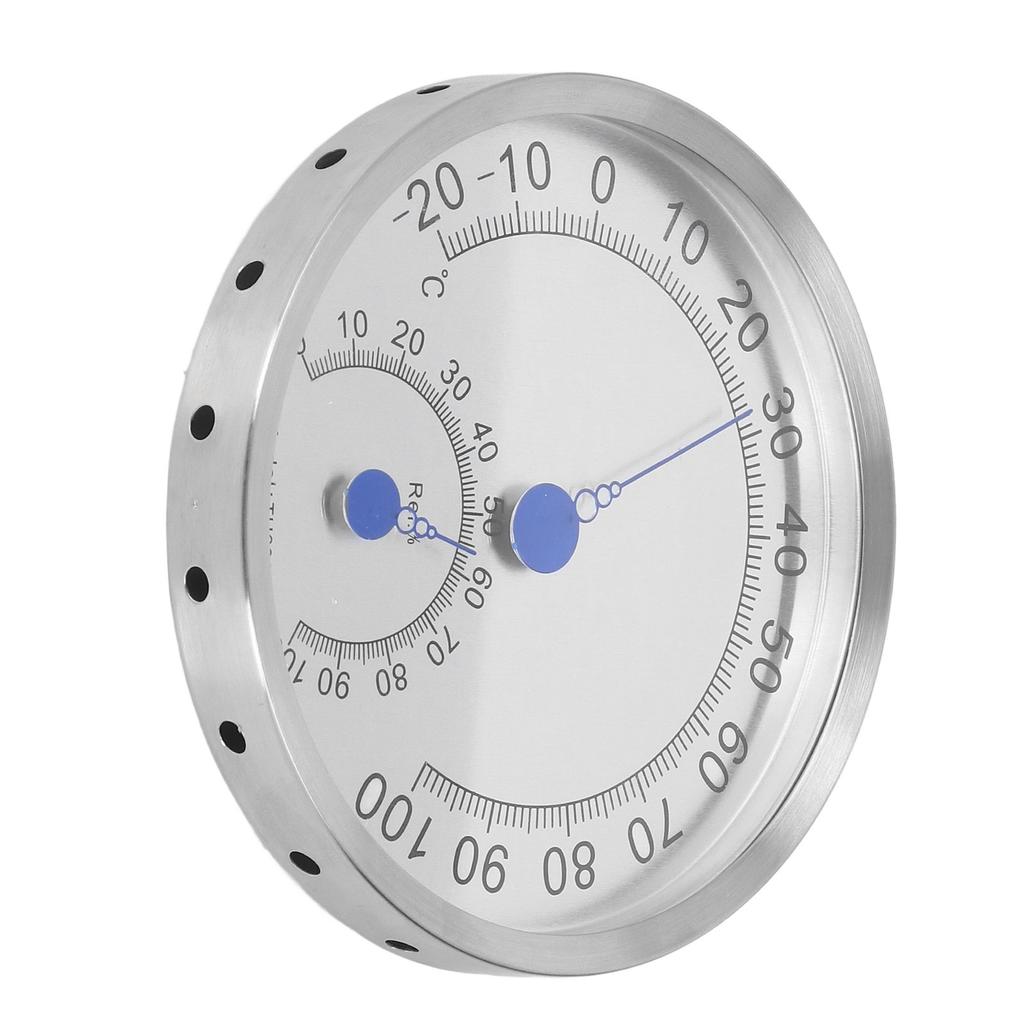 Rundes Thermometer Edelstahl Wasserdicht Hitzebeständig Thermometer Hygrometer für Außen Ohne Halterung