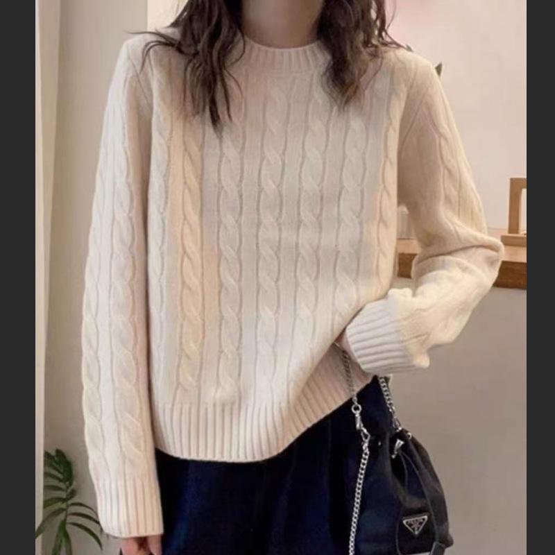 2025 Autumn Women's Striped Cable Knit Cardigan