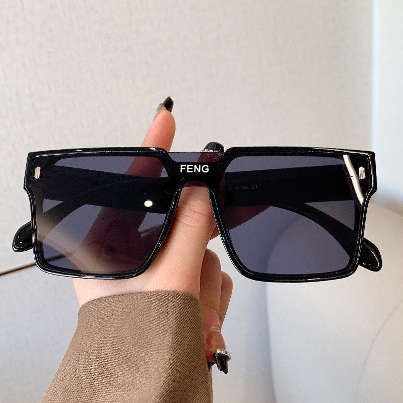 Oversized Sunglasses Woman Fashion Rimless Vintage Square Sun Glasses Eyeglasses Luxury Brand Design UV400 Female Shades Eyewear