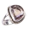 Natural Ametrine Gemstone Handmade 925 Solid Silver Jewelry Ring Size 7.5 r1L99