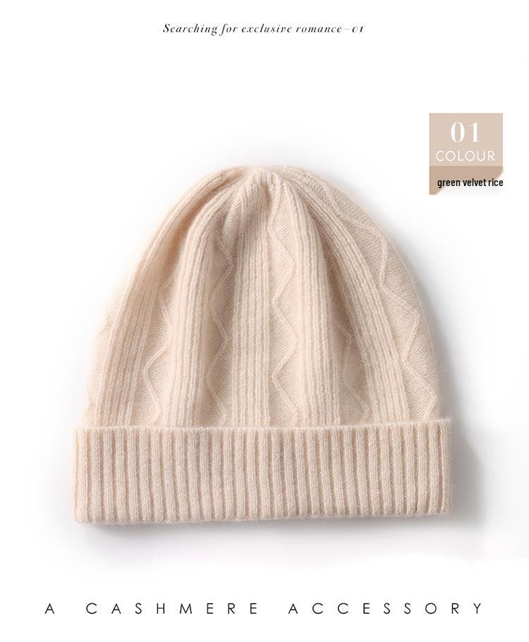 Unisex Wool & Cashmere Knit Beanie - Warm Winter Hat with Ear Protection