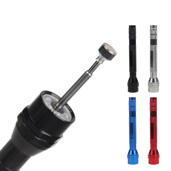 LED Flashlight with Telescoping Magnetic Pickup Tool Outdoor Camping Hiking Car Repair Emergency Handheld Flash Lamp with Extendable Magnet Stick