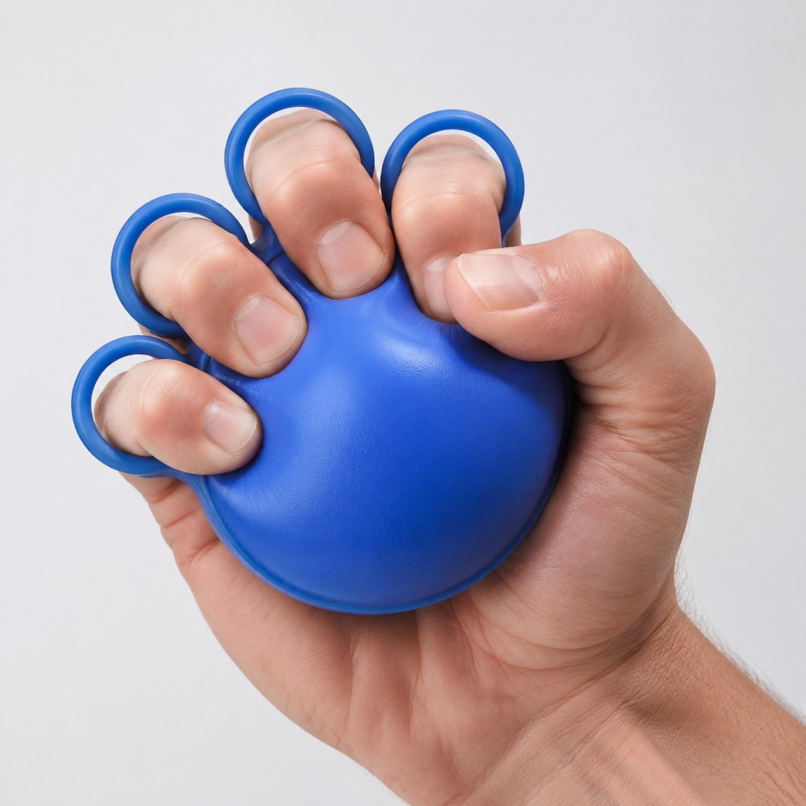 

Finger Exerciser Hand Grip Strengthener Rehabilitation Therapy Ball for Finger Strength and Dexterity Training Hand Muscle Recovery One Size синий