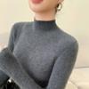 Women's Seamless Cashmere Slimming Sweater - Soft, Skin-Friendly Half-High Neck for Autumn/Winter