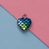 Stainless Steel Heart-Shaped Fish Scale Pendant - Ocean Series DIY Jewelry