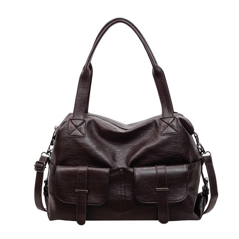 

Leather Shoulder Bag with Front Pockets Women Bag for Daily Use and Casual Wear