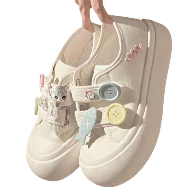 Niche Original Magic Big Head Shoes New Autumn and Winter Cute Thick-soled Versatile Board Little White Shoes Children's Tide