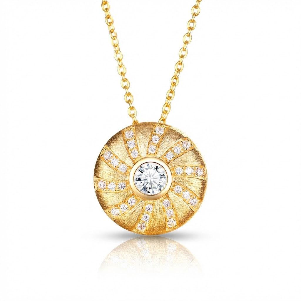 S925 Sterling Silver Natural Stone Pendant Necklace Elegant Women Jewelry