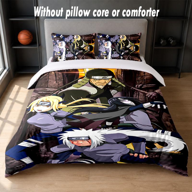 Set Biancheria da Letto Design Naruto 1 Copripiumino + 2 Federe Morbido Traspirante Biancheria da Letto per la Casa