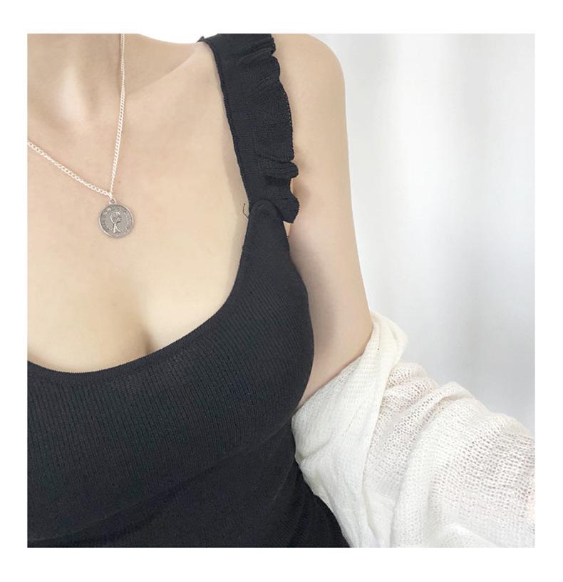 Koreanisches Dongdaemun Schlankmachendes Geripptes Träger-Strick-Bodycon-Kleid