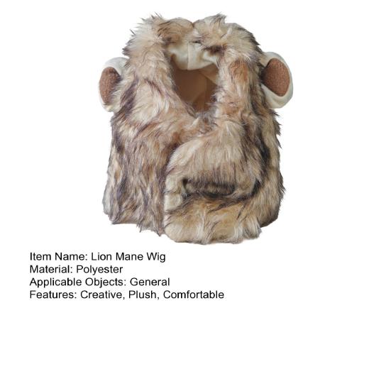 Löwenmähne Perücke für Hunde Flauschige Haustierkopfbedeckung mit Ohren Haustier Verkleidung