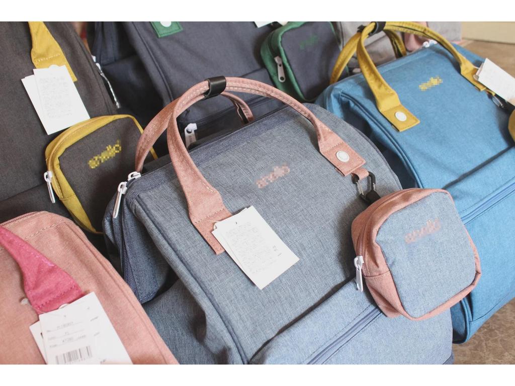 2020 Japanese Color-Contrast Backpack with Gold Accent