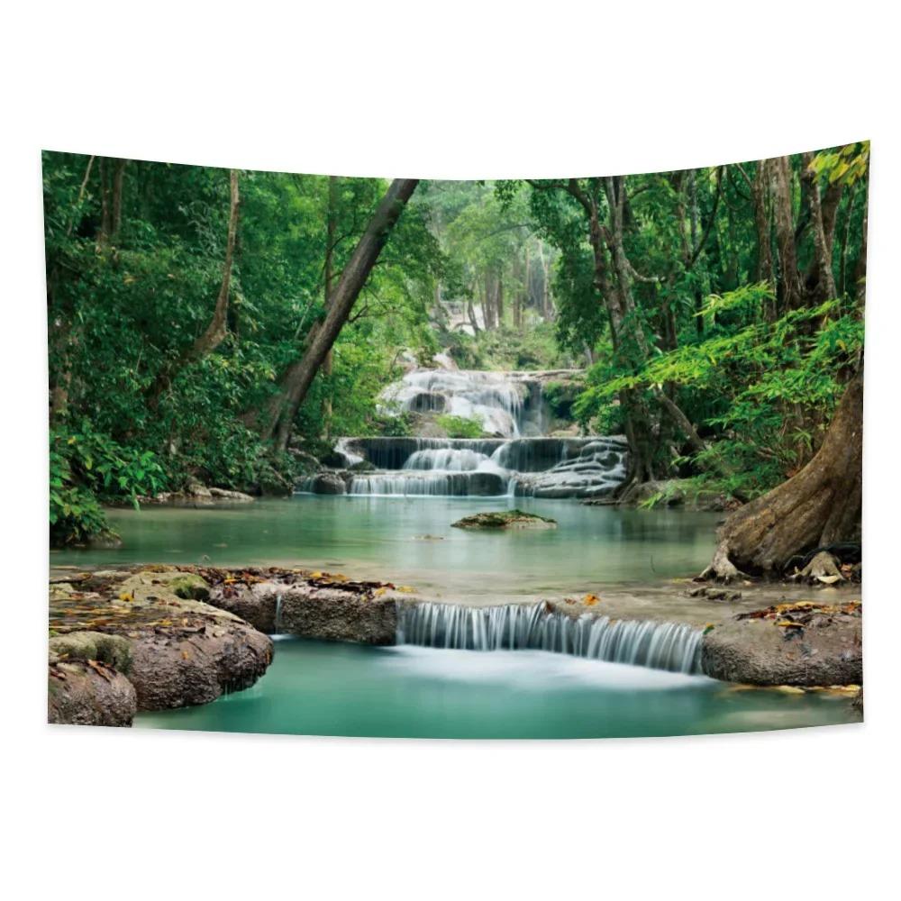 Landscape Forest Waterfall Wall Decor Tapestry Home Living Room Tapestry