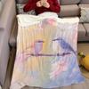 Blush Bird Canopy Flannel Blanket Warm Soft Halloween Christmas Couch Warm Cozy Decorative Decor Gift for All Season