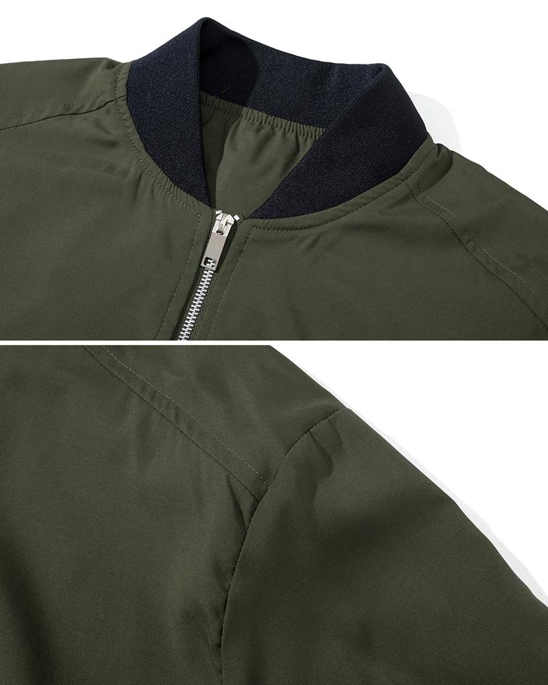 Herrenjacke Frühling und Herbst Lässig Locker Herbst Reißverschluss Verschleißfest Winddicht Leichter Mantel