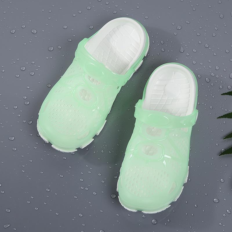 2025 Summer Foreign Trade New Couple Sandals Bag Head Hollow Jelly Shoes Breathable Large Size Men's Shoes Beach Hole Shoes