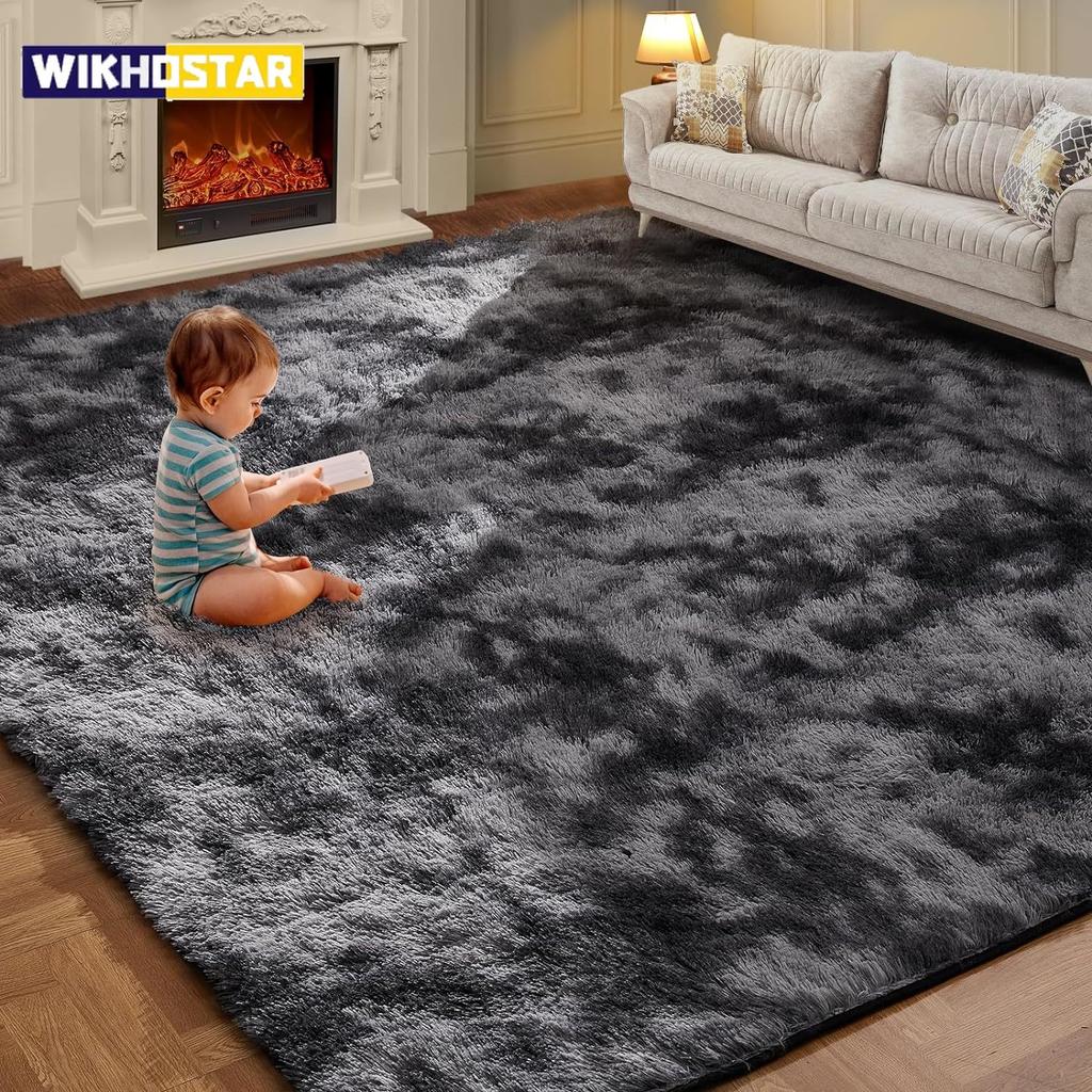 Tie-Dye-Plüschteppich, Wohnzimmerdekoration, weiche, flauschige Heimmatte, Kinderzimmer, Baby, Krabbeldecke, rutschfeste Decke