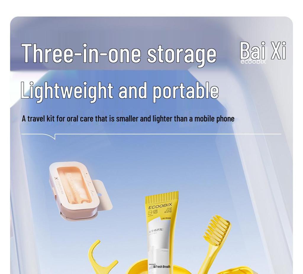 Bai Xi Reise-Zahnpasta & Zahnbürsten-Set - Kompakte, faltbare Essentials für Geschäftsreisen
