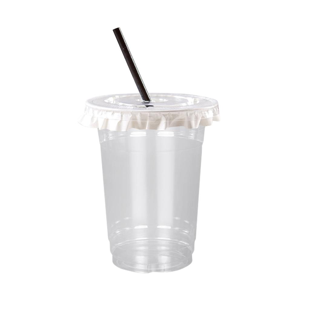 50PC Clear Plastic Cups With Lids And Straws, Iced Coffee Cups With Lids, Disposable Cups Plastic Coffee Cups Smoothie Cups For Cold Drinks(500ml)