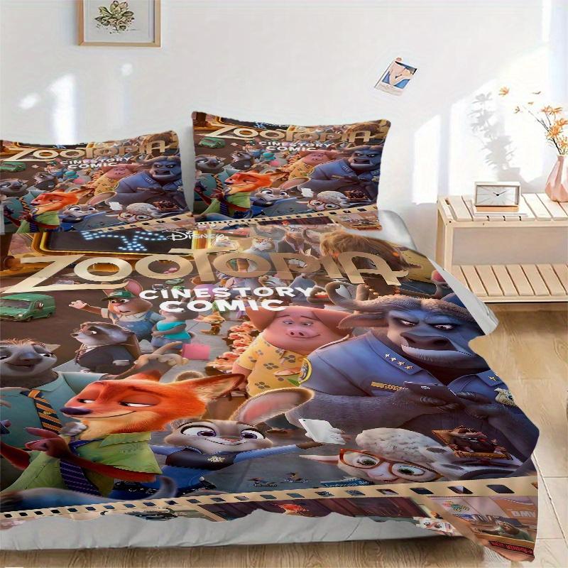 

3pcs Zootopia Printed Quilt Set Soft and Comfortable Quilt Cover for Bedroom, Guest Room F102 135x200cm