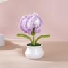 Crochet Flower Carnation Artificial Flower Potted Desktop Office Home Decor Wedding Mother's Day Graduation Birthday Gifts