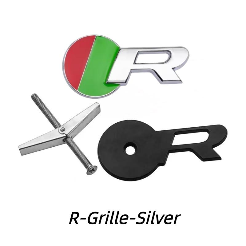 3D Metal S R Logo Car Front Grille Side Fender Rear Trunk Emblem Badge Decals for X-TYPE F-TYPE XE XF XJ XJR XFR Accessories