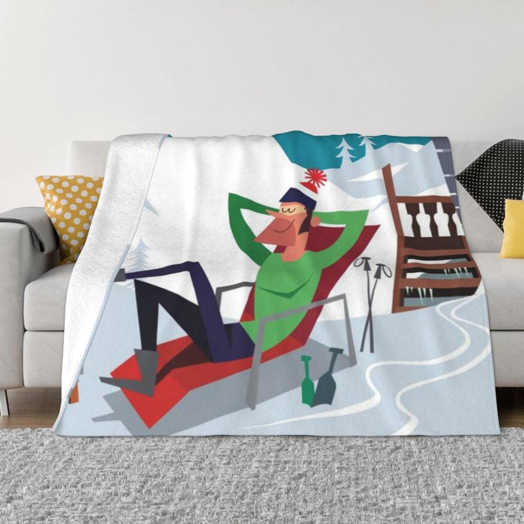 Morzine Ski Poster Custom Home Decor An Ultra-Soft Micro Fleece Blanket