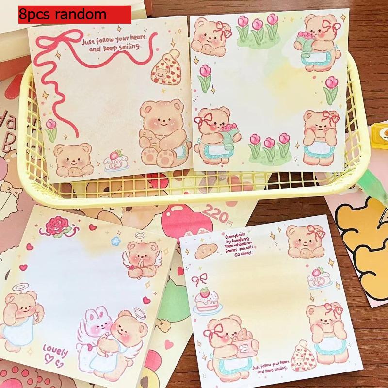 Gift N Times Sticky Note for Students with Sticky Bear Cartoon High Value Memo Pad Message Tearable Paper Kawai Stationery
